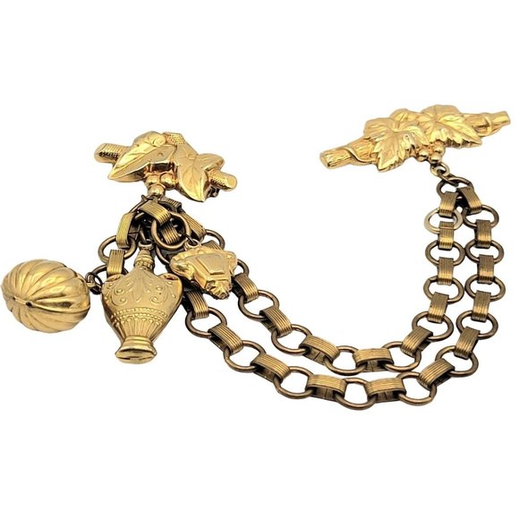 Victorian Gold-Filled Chatelaine Brooch (A18)